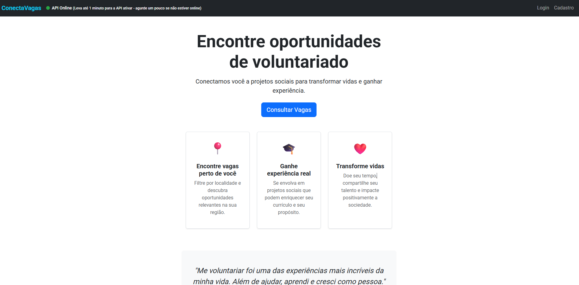 Vagas Voluntárias